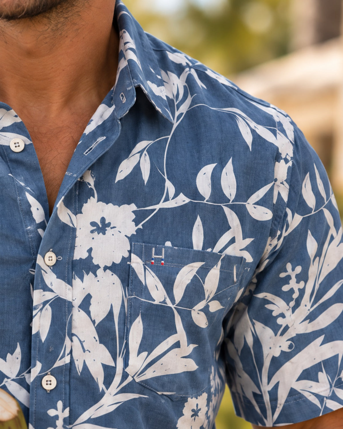 CAMISA GUAYABERA MC AZUL