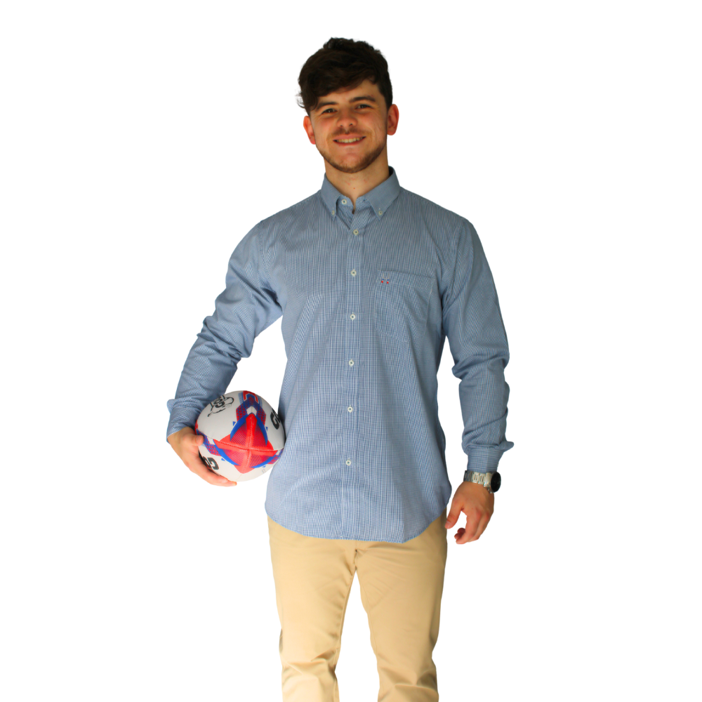 CAMISA MANGA LARGA CHECK AZUL