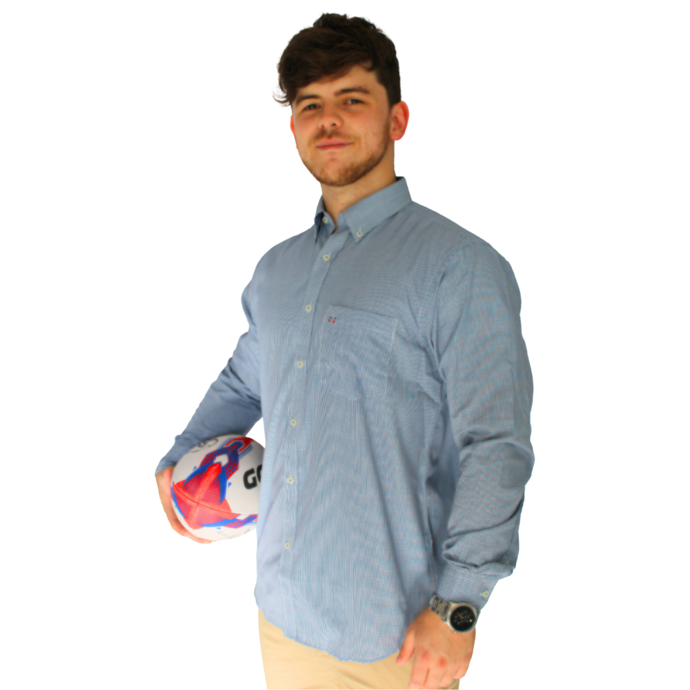 CAMISA MANGA LARGA CHECK AZUL