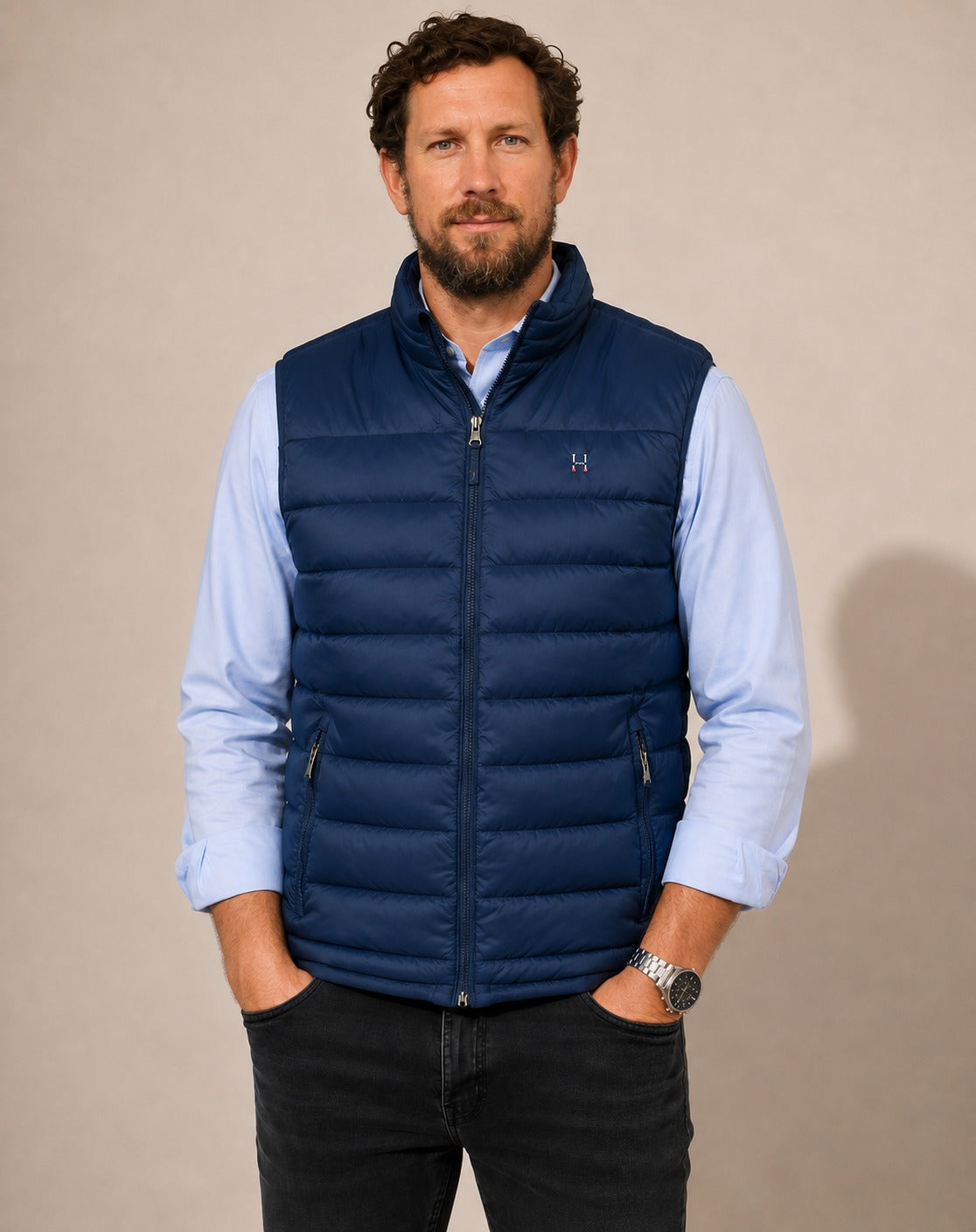 PARKA SIN MANGA AZUL