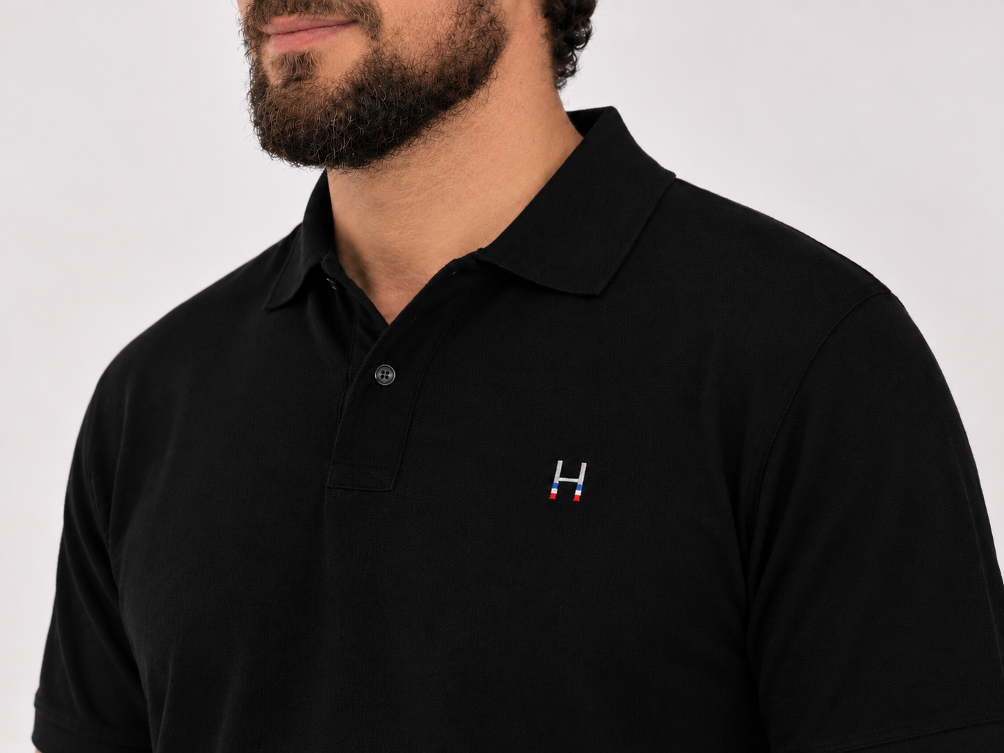 POLERA PIQUE MANGA LARGA RUGBY CLASSIC BLACK