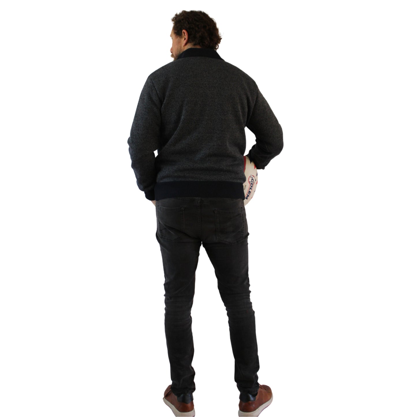 SWEATER FULL ZIPPER GRIS