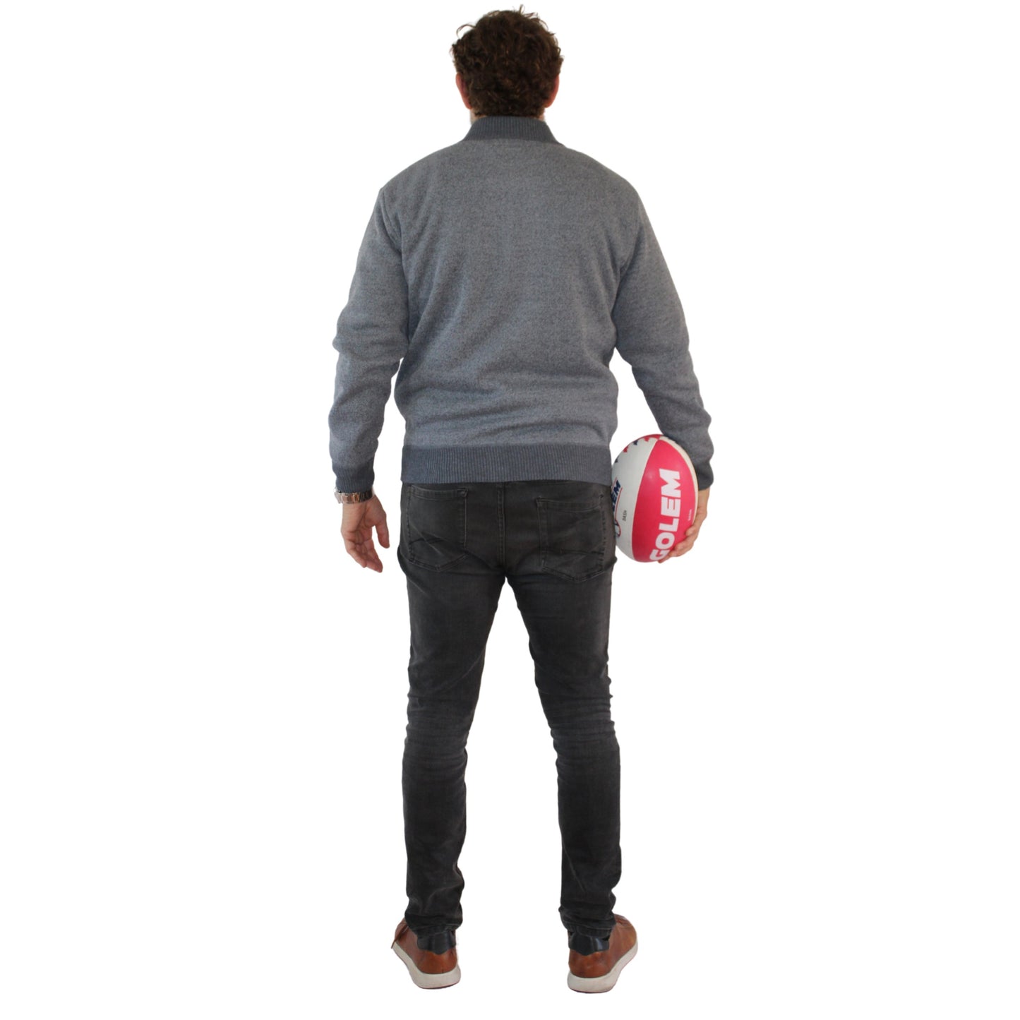 SWEATER FULL ZIPPER GRIS CLARO