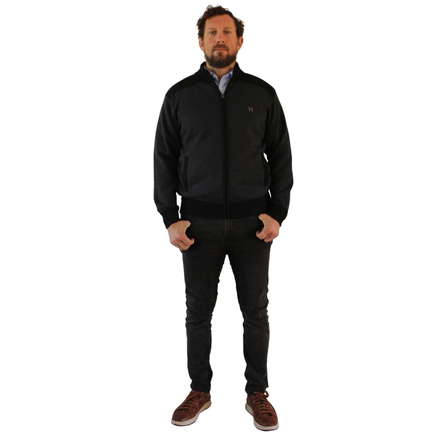 SWEATER FULL ZIPPER BLACK
