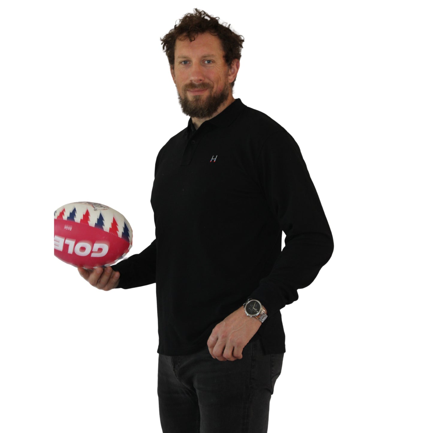 POLERA PIQUE MANGA LARGA RUGBY CLASSIC BLACK