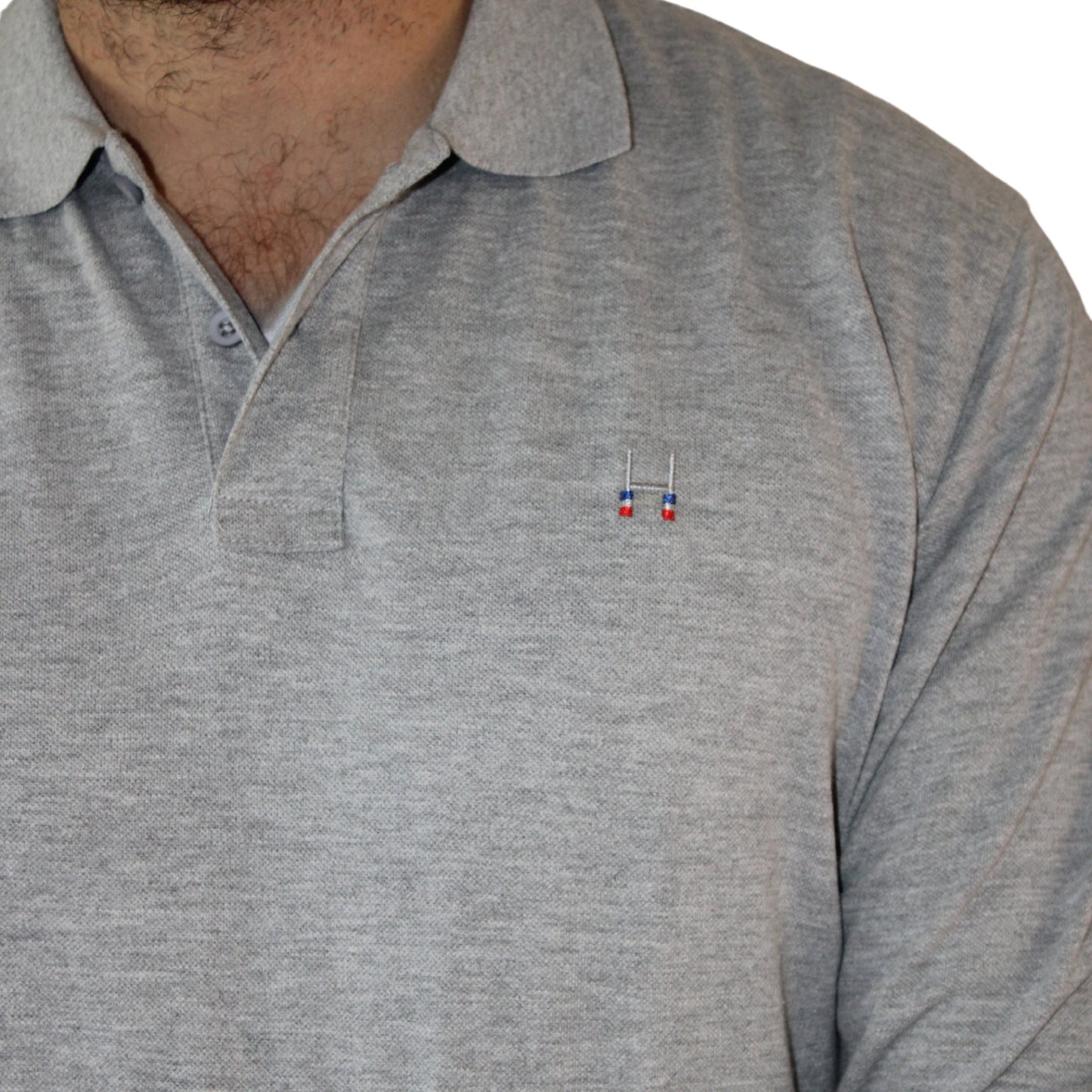POLERA PIQUE MANGA LARGA GRIS