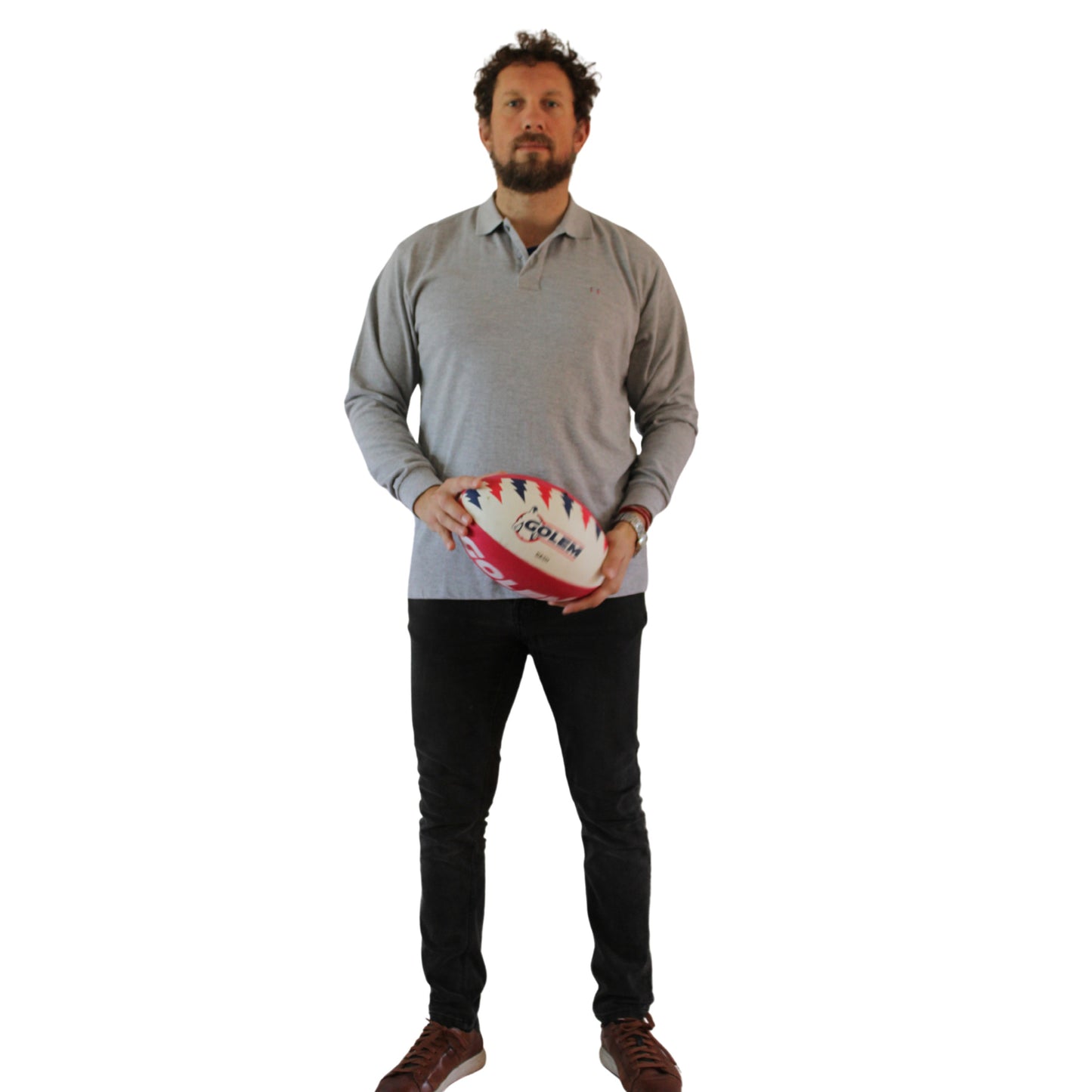 POLERA PIQUE MANGA LARGA GRIS