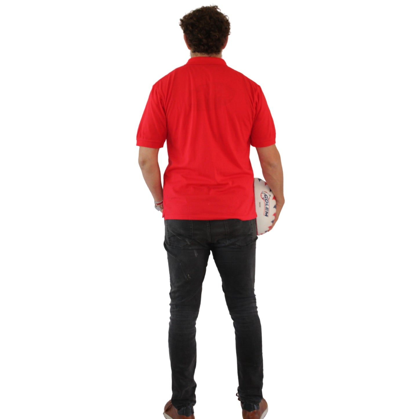 POLERA PIQUE MANGA CORTA RUGBY CLASSIC ROJO