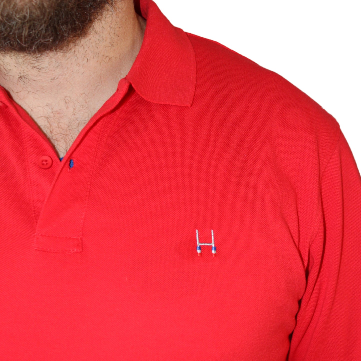 POLERA PIQUE MANGA CORTA RUGBY CLASSIC ROJO