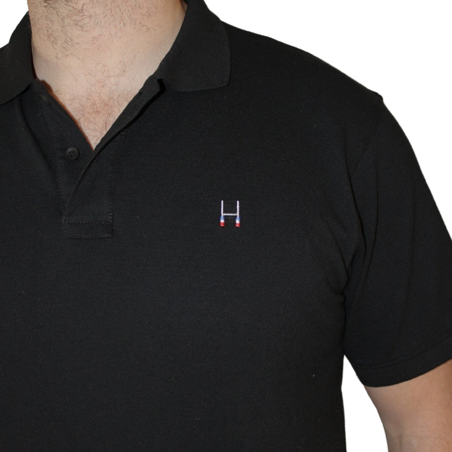 POLERA PIQUE MANGA CORTA RUGBY CLASSIC BLACK
