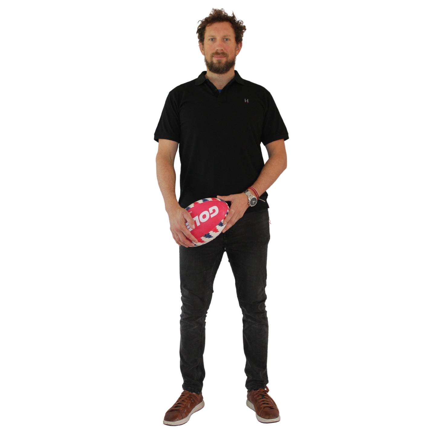 POLERA PIQUE MANGA CORTA RUGBY CLASSIC BLACK