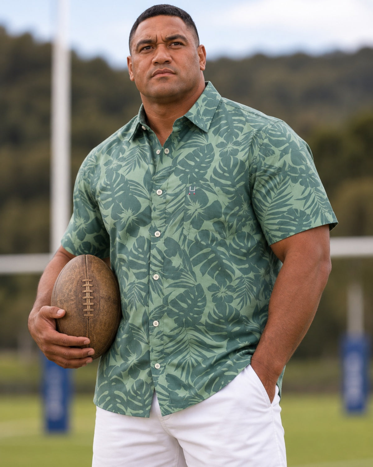 CAMISA GUAYABERA MC VERDE OSCURO