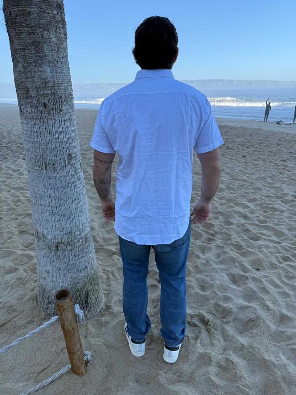 CAMISA LINO MC BLANCO