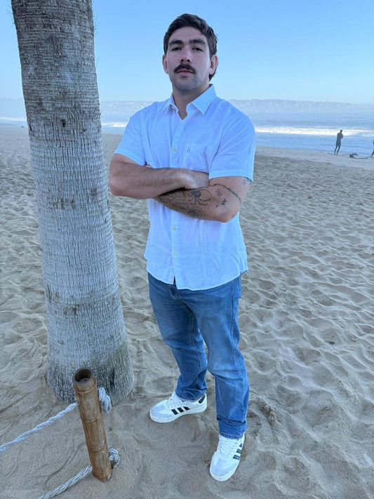 CAMISA LINO MC BLANCO