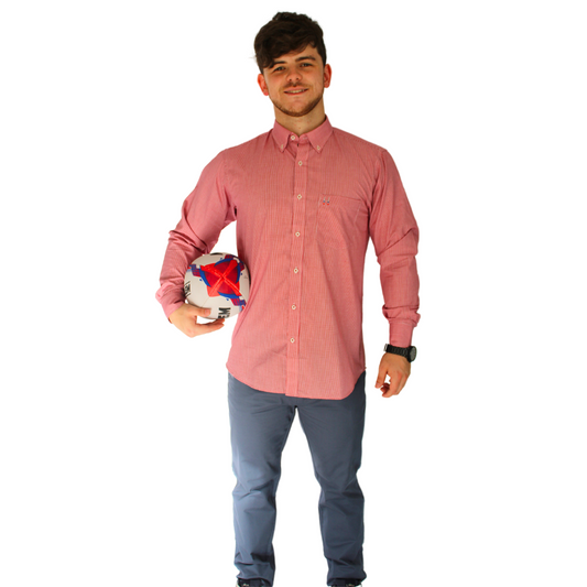 CAMISA MANGA LARGA CHECK ROJO