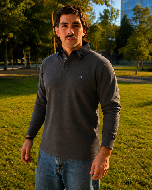 POLERA RUGBY GRIS