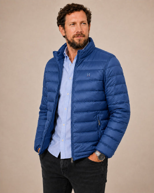 PARKA MANGA LARGA AZUL