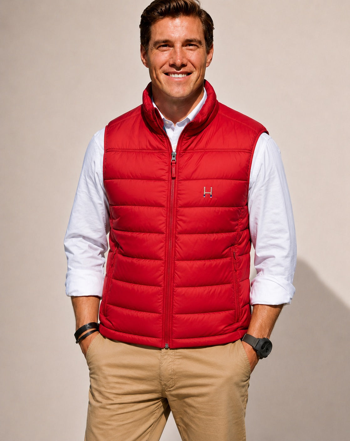 PARKA SIN MANGA ROJO