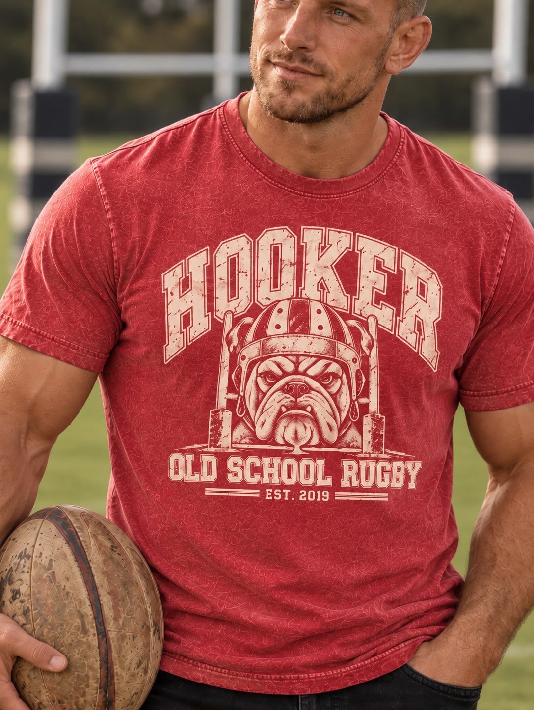 POLERA ACID BULLDOG ROJO