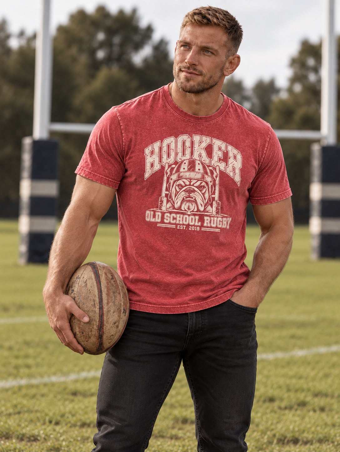 POLERA ACID BULLDOG ROJO