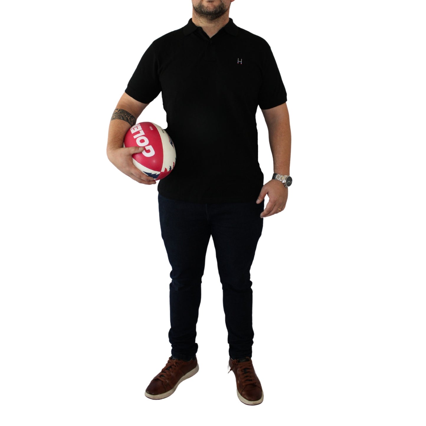 Polera Pique Manga Corta Negro