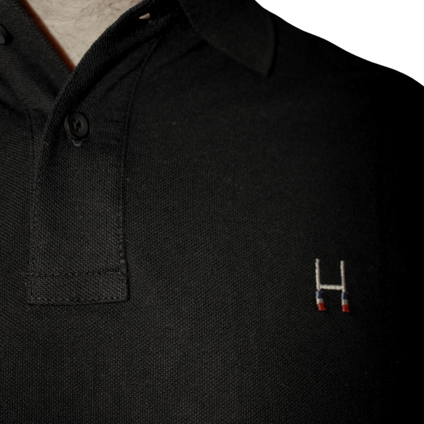 Polera Pique Manga Corta Negro