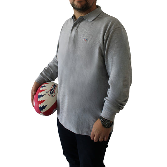 Polera Pique Manga Larga Gris