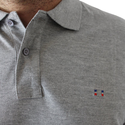 Polera Pique Manga Larga Gris