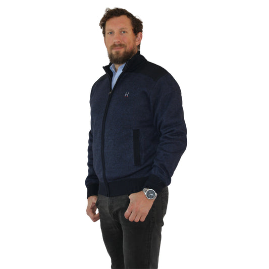 SWEATER FULL ZIPPER AZUL