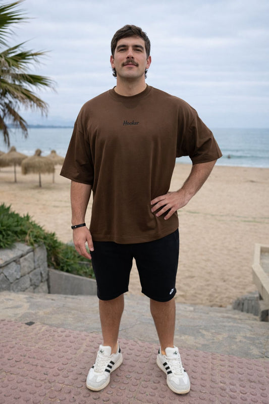 POLERA BASICA OVERSIZE ESSENTIAL CAFE